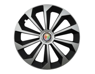 Set 4 capace roti Fame Gri-Negru cu inel R14, pentru gama auto Alfa Romeo foto