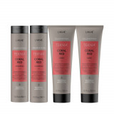 Set pentru parul vopsit rosu, Lakme, Coral Red, 2 x Sampon 300ml + 2 x Tratament 250ml