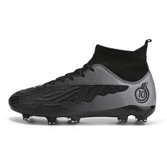 Ghete de fotbal MBrands, 8.1 cu glezna , crampoane, negru 35