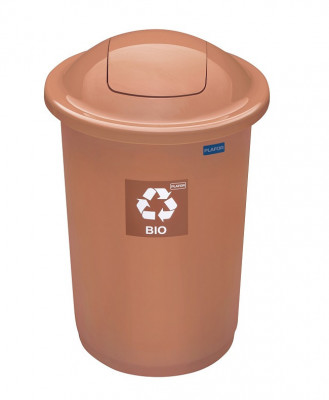 Cos Plastic Reciclare Selectiva, Capacitate 50l, Plafor Top - Maro Cu Capac Maro - Bio foto