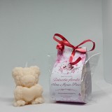 Cumpara ieftin Marturie Botez Ursulet Trandafiri Roz Fetita - Handmade, Personalizata Nume/Data, Decor Botez Fetite
