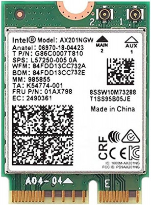 Modul Wifi 6 laptop Intel AX201NGW, Dual Band 5Ghz, Bluetooth 5.0 NGFF, 2.4Ghz/5Ghz 802.11ac/ax foto