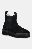Gant botine din piele &icirc;ntoarsă Sistown culoarea negru, cu platformă, 31553102