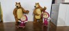 Set figurine Masha si Ursul Big Kinder, Ursul 12cm, Masha 8cm
