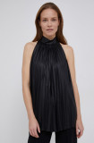Sisley Bluză femei, culoarea negru, material neted