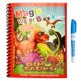 Carte de colorat cu apa Magic Book, Reutilizabila, plina de culori vibrante, Dynoland