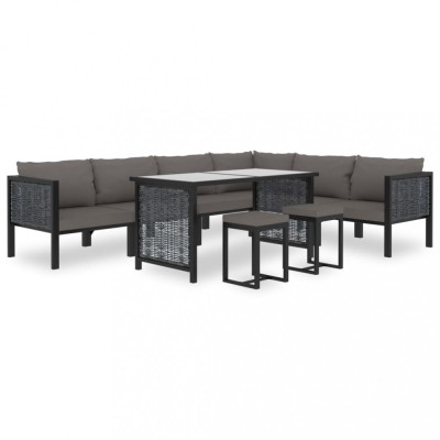 vidaXL Set mobilier de grădină cu perne, 9 piese, antracit, poliratan 49405 foto