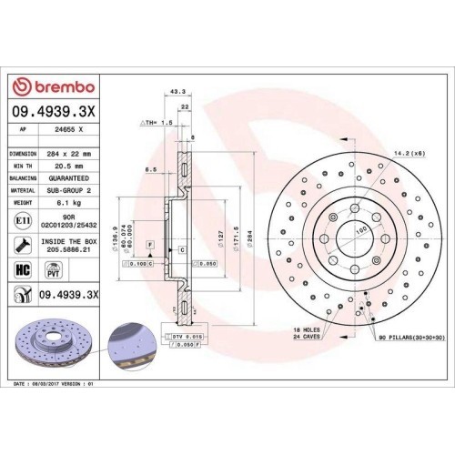 Set disc frana Fiat Grande Punto (199) 06.05-, Grande Punto Van (199) 10.05-06.13, Punto (199) 01.12-, Punto Evo (199) 07.08- ; Opel Adam (M13) 10.12