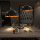 VidaXL Lustre, 2 buc., negru și auriu, 50 cm, semisferic, E27
