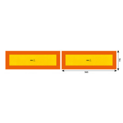 Set 2 Placute Reflectorizante Galben/Rosu Fluorescent 565X196 Mm Aluminiu Rf 70.01Shico 154764 con64819 foto