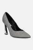 Karl Lagerfeld pantofi cu toc PREMIERE 90 culoarea argintiu, KL33514G