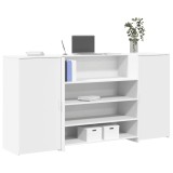 Cumpara ieftin Birou de recepție alb 200x50x103,5 cm din lemn prelucrat