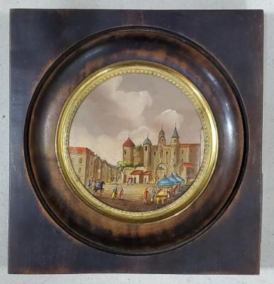 Intrarea in Castel, Miniatura pictata pe carton foto
