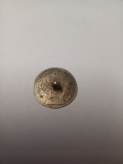 AMS @ - NASTURE - MONEDA DE ARGINT, lucrat din moneda de 10 KREUZER 1754, SUPERB