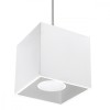 Lampă Suspendată Quad Alb Aluminiu 1 Bec Pătrat Modern De Interior