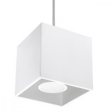 Lampă Suspendată Quad Alb Aluminiu 1 Bec Pătrat Modern De Interior