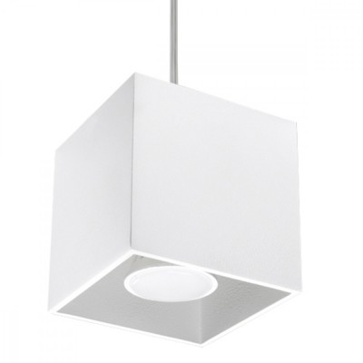 Lampă Suspendată Quad Alb Aluminiu 1 Bec Pătrat Modern De Interior foto