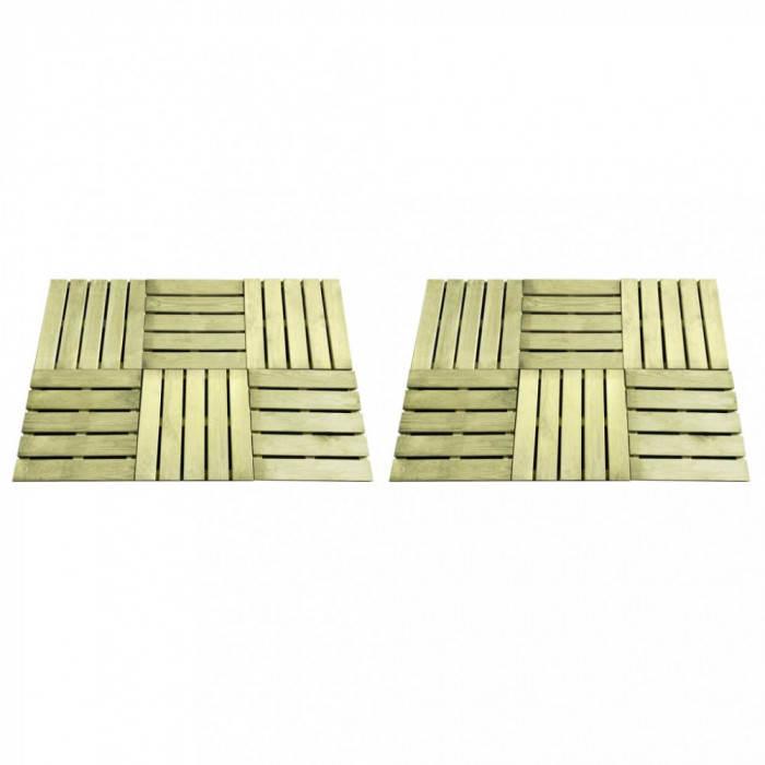 vidaXL Plăci de pardoseală, 12 buc., verde, 50 x 50 cm, lemn 276430