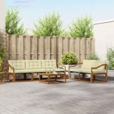 vidaXL Set de canapele de exterior cu pernă 6 pcs Natural și Crem 3369201