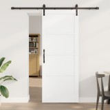 Ușă glisantă vidaXL cu accesorii albe 83x211 cm din lemn masiv de pin