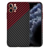 Husa slim carbon pentru iphone 11 pro - protectie premium fibershell, red vortex