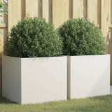 Jardiniere, 2 buc., alb, 49x47x46 cm, otel laminat la rece GartenMobel Dekor, vidaXL