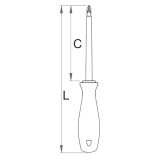 Unior 623VDE - Surubelnita PZ0 60 mm crom vanadiu molibden izolatie 1000 V