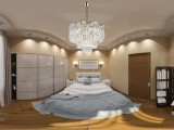 Candelabru Cu Cristale Fatetate, Design In Cascada, 6 Becuri X E27, Finisaj Auriu
