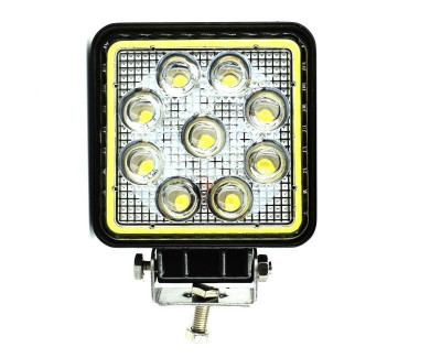 Proiector LED patrat de 27W 12/24V Spot Beam 30&amp;deg; cu angel eyes LW016 Automotive TrustedCars foto