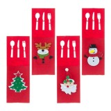 Set 4 huse tacamuri Crăciun, fetru, multicolor, 25x8.5x0.2cm