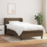 Gossi pat box spring cu saltea, maro inchis, 100x200 cm, textil