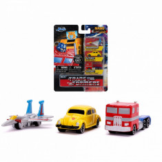 Transformers set 3 nano masinute metalice 4cm