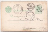 Bnk cp Carte postala circulata Bucuresti-Slatina-Draganesti Olt 1903 - marca fixa 5 bani Spic de grau