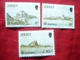 Serie Jersey 1978 - Europa CEPT - Peisaje , 3 valori, Nestampilat