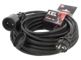 Prelungitor Alimentare Negru 15m 16A 3x2.5mm2, KEL