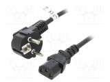 Cablu CEE 7/7 unghi, IEC C13 mamă, 2,5m, Goobay