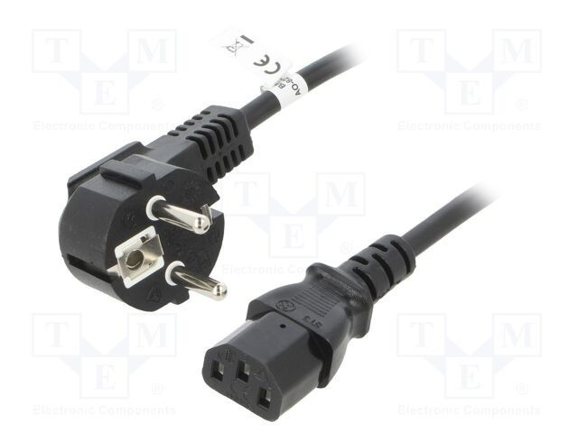 Cablu CEE 7/7 unghi, IEC C13 mamă, 2,5m, Goobay