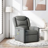 vidaXL Fotoliu de masaj rabatabil, gri &icirc;nchis, material textil