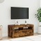 vidaXL Comodă TV cu lumini LED, stejar fumuriu, 90x35x40 cm