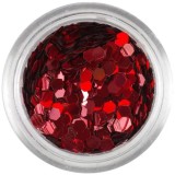 Confetti decorativ, 2mm - hexagoane roşu aprins, INGINAILS