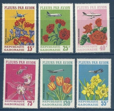 Gabon 1971 Wright, Flowers by plane, MNH S.373 foto