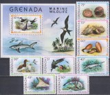 Timbre cu faună marină din Grenada