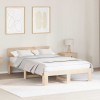 VidaXL Cadru de pat cu headboard Maro 140 x 190 cm Lemn masiv de pin 872656