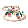 Trenulet din lemn cu cale ferata in forma de 8 si locomotiva cu baterie, Woodyland