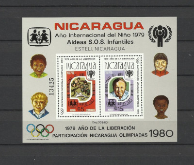 NICARAGUA 1980 JOCURILE OLIMPICE MOSCOVA ANUL INTERNATIONAL AL COPILULUI foto