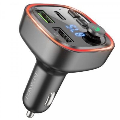 Modulator FM Bluetooth Borofone BC48, 2 x USB-A - 1 x USB-C foto
