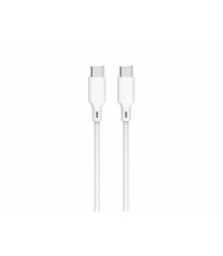 Cablu 2.0 USB TYPE C - USB TYPE C PD 60W 1m alb Well CABLE-USBC/USBC-1WE06-WL foto