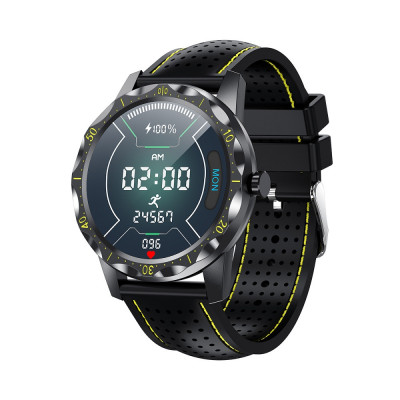 Ceas Smartwatch XK Fitness SKY1 Plus cu Display 1.28 inch, Notificari, Pedometru, Calorii, Functii sanatate, Moduri sport, Negru / Galben foto