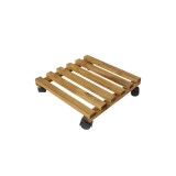 Suport ghiveci flori, mobil, patrat, nuc, 35 x 35 cm