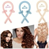 Set 3 Buc Ondulator Par Fara Caldura, Bucle Naturale, Accesorii Incluse, Elastice, Roz Deschis